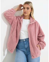 Yours Clothing - Zip Through Fleece Jacket - Lyst