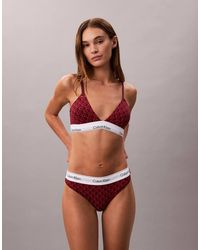 Calvin Klein - Tanga Con Estampado De Emblema Icon Cotton Modal De - Lyst