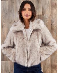 Threadbare - Faux Fur Zip Through Coat - Lyst