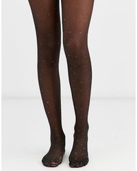 ASOS Dotty Metallic Tights - Black