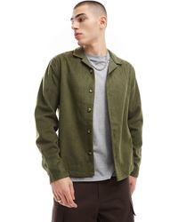 ASOS - – kastenförmige hemdjacke mit revers-kragen mit gebürsteter textur und aufnäher - Lyst