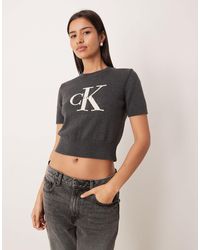 Calvin Klein - – cropped-strickoberteil - Lyst