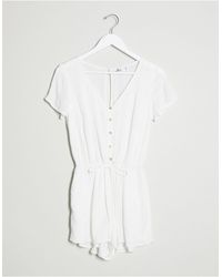 hollister white playsuit