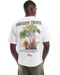 Jack & Jones - Oversized T-Shirt Met Tropix-Print Op De Achterkant - Lyst