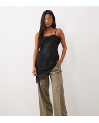 ASOS - Petite Tailored Wide Leg Trousers With Pleat Detail - Lyst