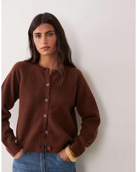 New Look - Crew Neck Button-down Cardigan - Lyst