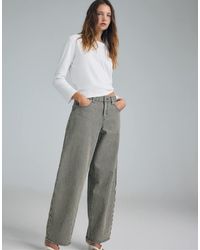 Stradivarius - D80 Gestreepte Barrel-Leg Jeans - Lyst