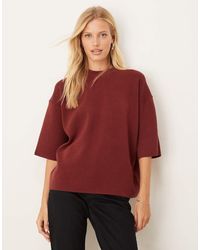 ASOS - Gebreid Oversized T-Shirt Met Structuur - Lyst