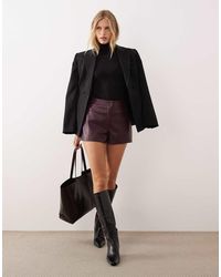 ASOS - Pu Mid Rise Shorts - Lyst