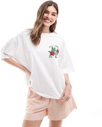 ASOS - T-shirt oversize à motif graphique avec roses - Lyst