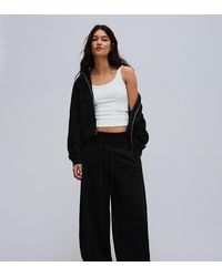 Bershka - Barrel Fit Plush Trousers - Lyst