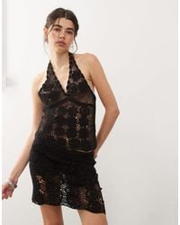 Collusion - Crochet Knitted Halter Neck Top - Lyst