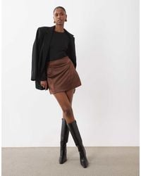 ASOS - Structured Satin Mini Skirt - Lyst
