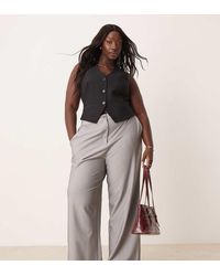 ASOS - Curve Tailored Relaxed Straight Leg Pants - Lyst