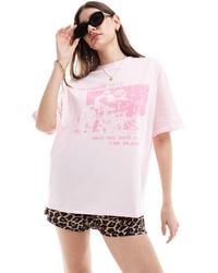 ASOS - Boyfriend Fit T-shirt With Hollywood Hills Rock Graphic - Lyst