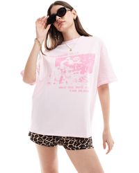 ASOS - T-shirt coupe boyfriend à imprimé rock hollywood hills - délavé - Lyst