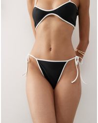 Collusion - Tie Side Contrast Binding Bikini Bottom - Lyst
