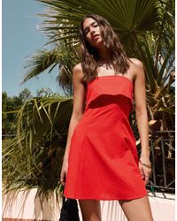 ASOS - Fold Over Bandeau Mini Dress - Lyst