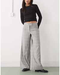 Collusion - Elegante Geruite Broek Met Wijde Pijpen En Lage Taille - Lyst