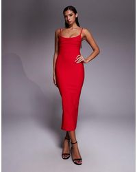 Vesper - Bengaline Cami Strappy Ruched Bust Midaxi Dress - Lyst