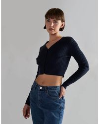 Glamorous - Long Sleeve Crop Cardigan - Lyst