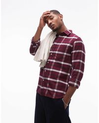 Tommy Hilfiger - Chemise à carreaux brossés effet dégradé - bordeaux - Lyst