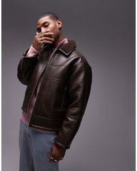 TOPMAN - Relaxed Shearling Jacket With Pocket - Lyst