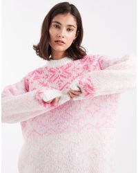 Pieces - High Neck Knitted Jumper - Lyst