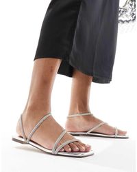 SIMMI - Simmi London Wide Fit Alami Embellished Strappy Flat Sandal - Lyst