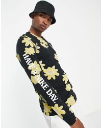 Nike Cotton Floral Print T-shirt, Black, M for Men | Lyst