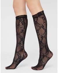 Calzedonia - Floral Lace Knee-High Socks - Lyst
