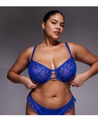 ASOS - Asos Design Curve Valentina Floral Embroidered Underwired Bra With Satin Binding - Lyst