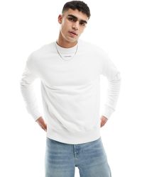 Calvin Klein - Nano Logo Cotton Modal Crew Neck Sweatshirt - Lyst