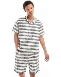 Native Youth - Stripe Jacquard Short Sleeve Shirt - Lyst