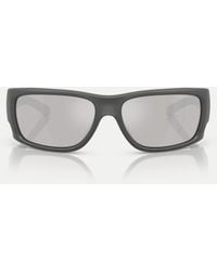 Arnette - – flipside – rechteckige sonnenbrille mit er, matter oberseite/in glänzend mit silbern verspiegelten gläsern - Lyst