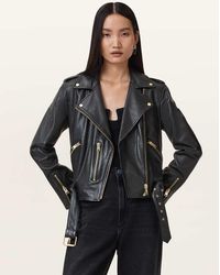 AllSaints - Chaqueta Biker Negra Balfern De - Lyst