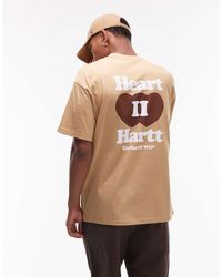 Carhartt - Camiseta Marrón Empolvado Con Estampado Trasero "Heart Ii Hartt" De - Lyst