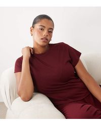 ASOS - Asos Design Curve Lounge Ribbed Mix & Match Pyjama Tee - Lyst