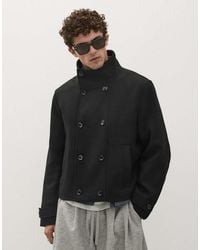 Bershka - Felt-effect Jacket With Funnel Neck - Lyst
