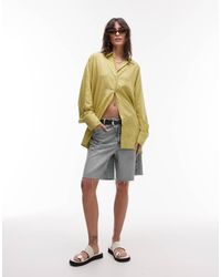 TOPSHOP - Linen Look Shirt - Lyst
