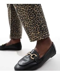 London Rebel - London Rebel Nori Wide Fit Snaffle Trim Flat Shoes - Lyst