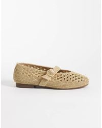 SEQWL - Ballerine Intrecciate Colore Naturale Con Fibbia - Lyst