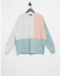 ASOS - Asos Unrvlld Spply Oversized Heavyweight Long Sleeve T-shirt With Cut And Sew Colourblock - Lyst