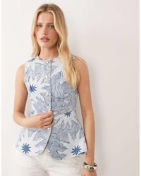 Never Fully Dressed - Denim Twill Longline Waistcoat Co-ord - Lyst