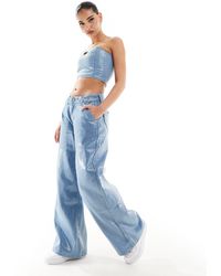 Liquor N Poker - Co-ord Mid Rise baggy Jean With Sequins - Lyst