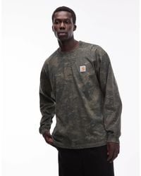 Carhartt - – camo combi – locker sitzendes, langärmliges t-shirt - Lyst