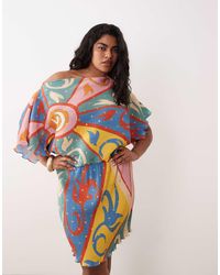 Never Fully Dressed - Tilly Off Shoulder Plisse Mini Dress - Lyst