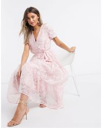 Vila – Organza-Maxikleid - Pink