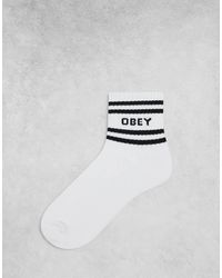 Obey - Calcetines Blancos Con Logo Coop De - Lyst