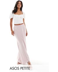 Miss Selfridge - Linen Blend Bias Maxi Skirt - Lyst